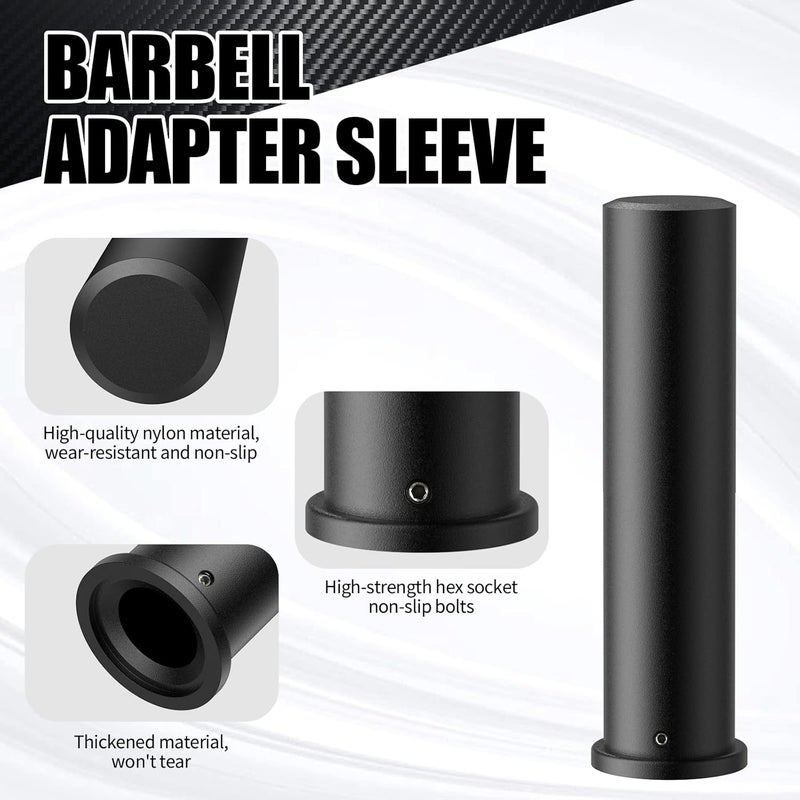 NewBEP 2PCS Olympic Adapter Sleeve 7.8" with Olympic Barbell Clamps 2", Converts 1" Standard Weight Plate Posts to 2" Olympic Weight Plate Posts, Removable end Cap - Image 2
